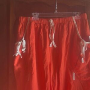 Free People Orange Shorts with Cream Tie